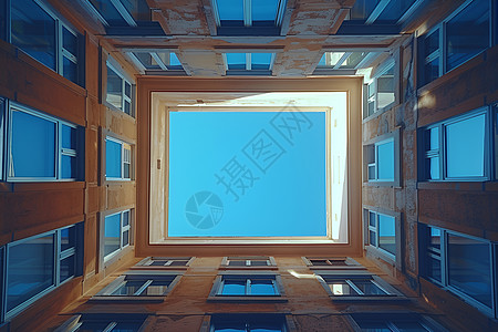 俯拍的现代建筑背景图片