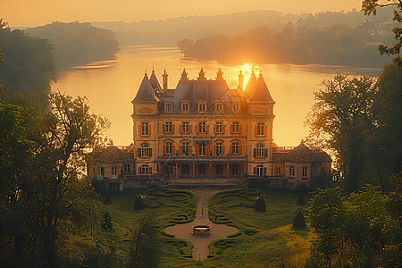 浪漫的法国古堡建筑图片