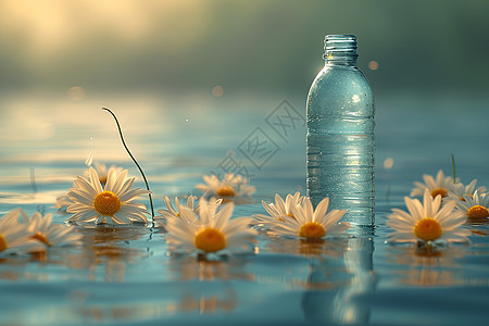 水瓶和雏菊图片