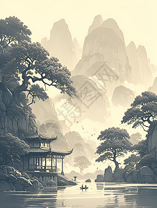山河树木背景图片