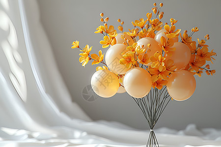黄花和气球图片
