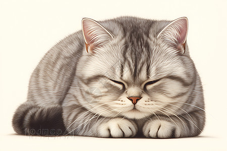 熟睡中的短毛猫图片