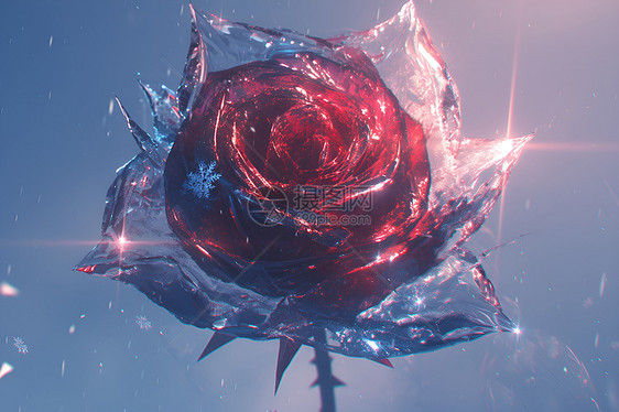 红玫瑰冰雕图片