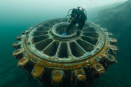 水底下的发电涡轮机图片