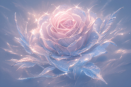 冰雕玫瑰自然之美图片