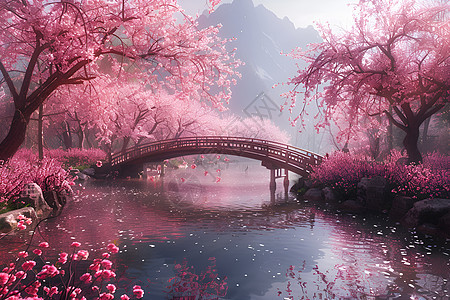 樱花桥畔图片