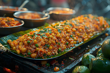 南亚市场的炒饭图片