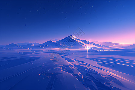 北极之光夜幕下的壮丽群山图片