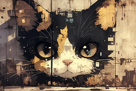 猫咪的涂鸦艺术图片