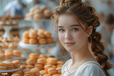 蛋糕店的女孩图片