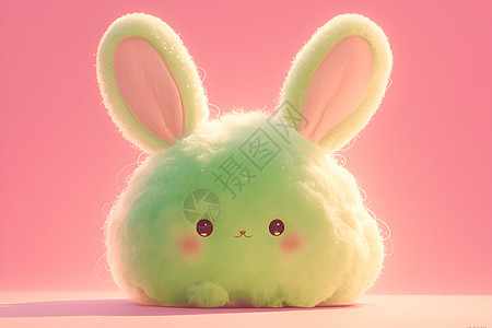 绿色棉花糖兔子图片