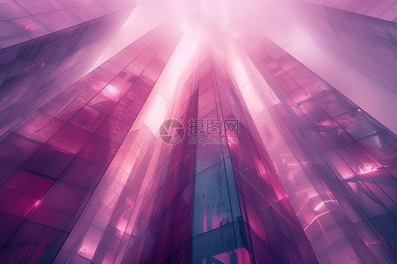 紫红色的玻璃建筑图片