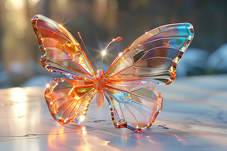 阳光下的玻璃蝴蝶图片