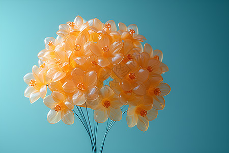 黄色塑料气球花图片
