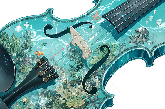 海底世界小提琴图片