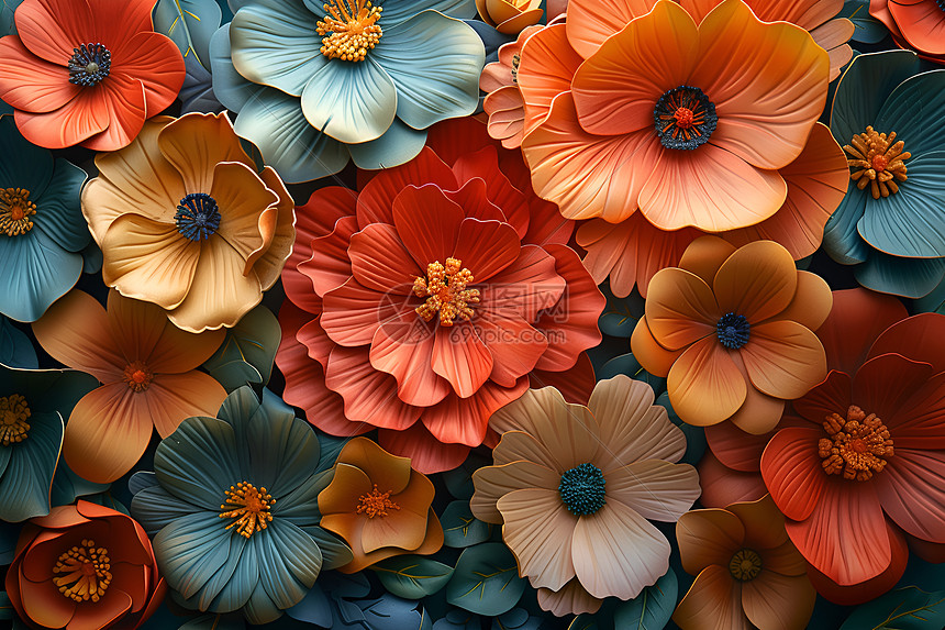 五彩缤纷的花朵图片
