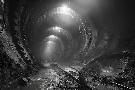 泥泞的隧道工程图片
