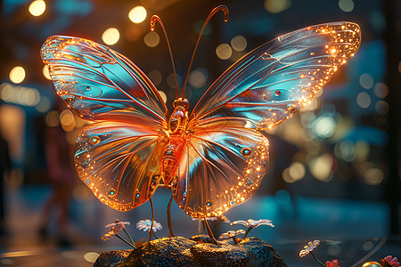 飞舞的玻璃蝴蝶图片