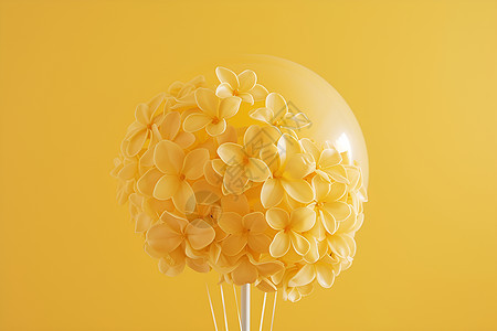 飘动的黄色气球图片