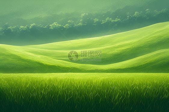 一片绿草地的自然美图片