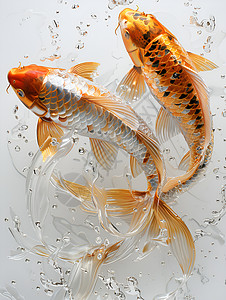 水珠里的锦鲤装饰图片