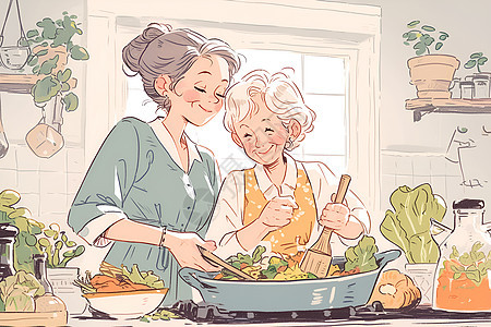 妇女共享烹饪图片