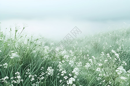 白花与草原图片
