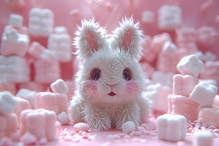 甜蜜的棉花兔子图片