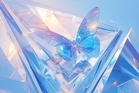 水晶蝴蝶光影之美图片