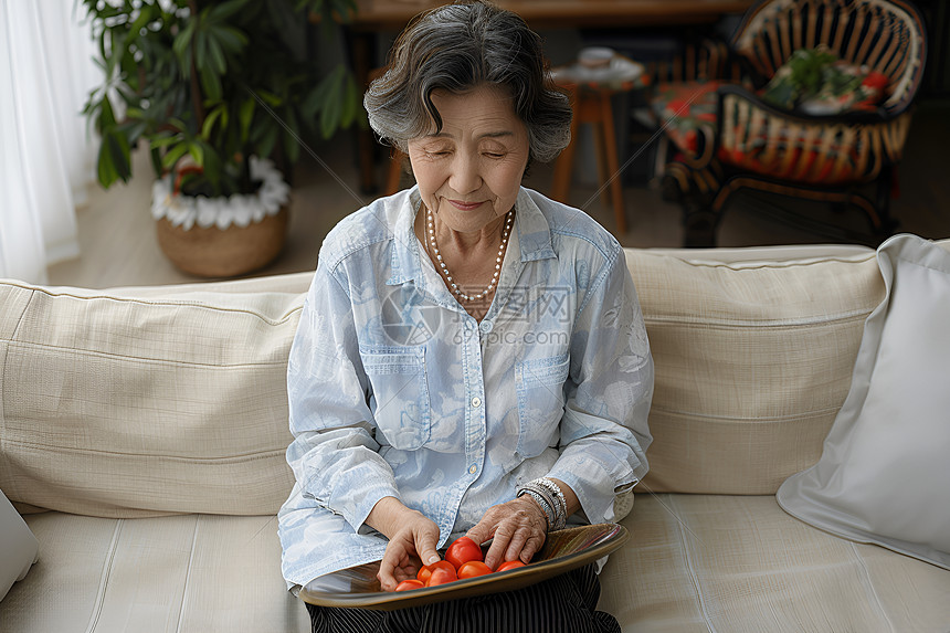 沙发上的女人图片