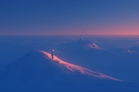 极地奇遇夜夜晚雪地高清图片