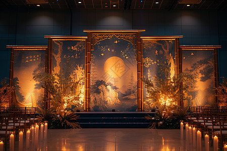 中式舞台艺术背景图片