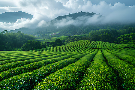 茶园的风光茶叶风光高清图片