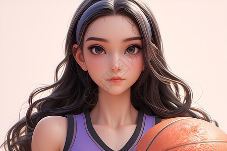 时尚篮球的少女图片