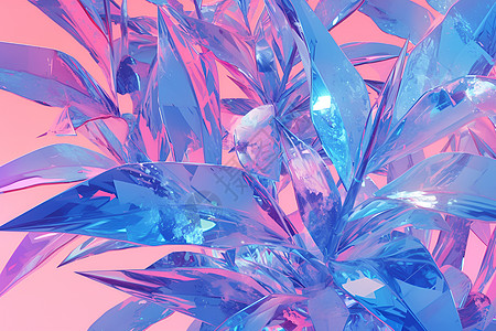 超现实的水晶植物背景图片