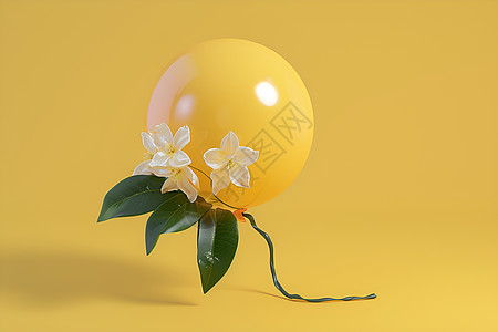 隔音效果气球和花朵插画