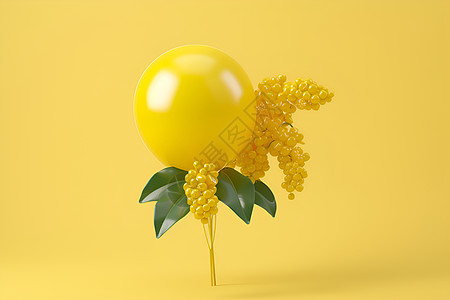 黄色的桂花气球图片