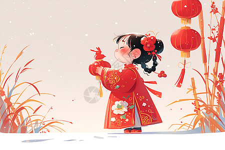 浑身洋溢喜悦的中国宝宝背景图片