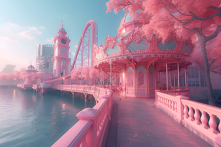 粉色迪士尼乐园图片