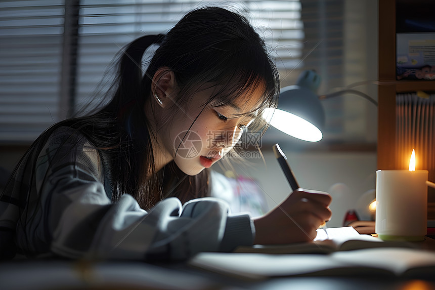 学习的少女图片