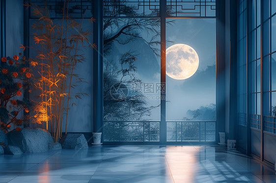 月光下的大厅图片