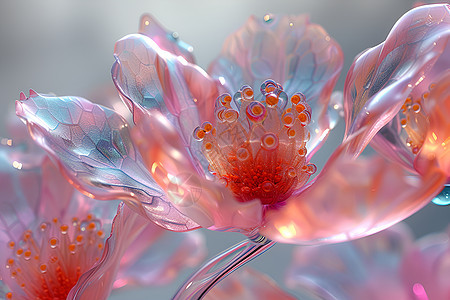 水滴绽放的精美之花图片