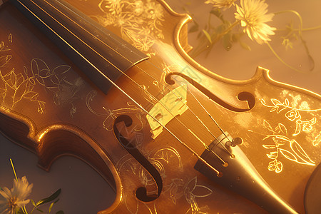 魅力绽放的小提琴背景图片