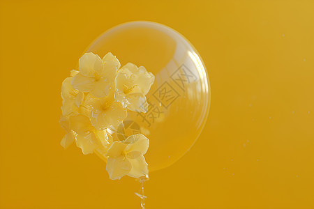 黄色气球上的桂花图片