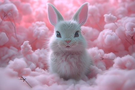 云朵里的兔子图片