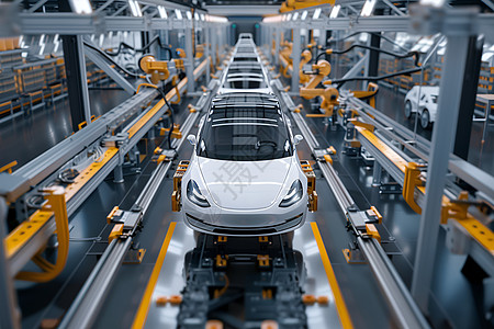 汽车生产未来派工业高清图片