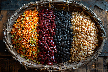 多种类型的豆子背景图片
