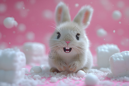 泡泡中的小兔子背景图片