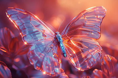 七彩玻璃蝴蝶背景图片