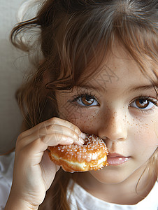 爆浆甜甜圈可爱小女孩背景